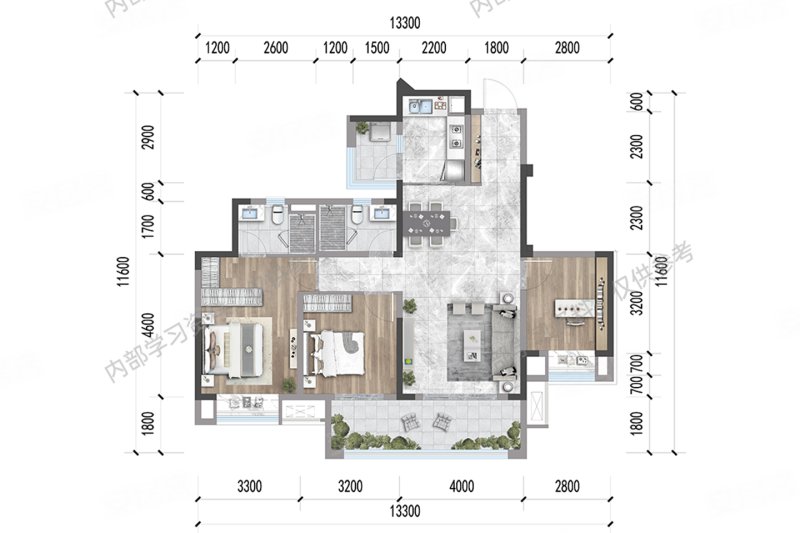 环球融创未来城3室2厅115㎡147万二手房图片