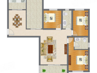 3室2厅 122.76平米