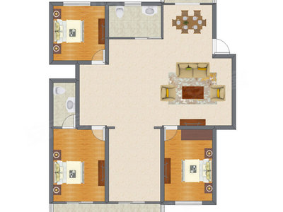 3室1厅 124.59平米