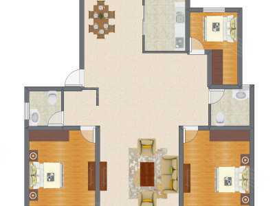3室2厅 116.52平米户型图