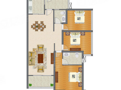 3室2厅 116.26平米户型图