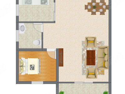1室2厅 65.78平米