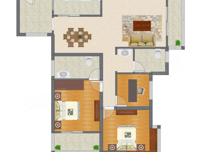 3室2厅 114.03平米