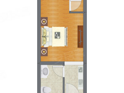 1室0厅 33.39平米户型图
