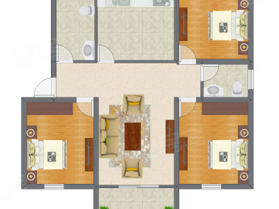 3室1厅 85.53平米