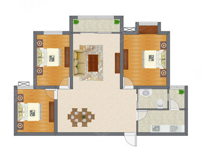 3室2厅 122.04平米