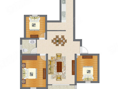 3室2厅 123.11平米