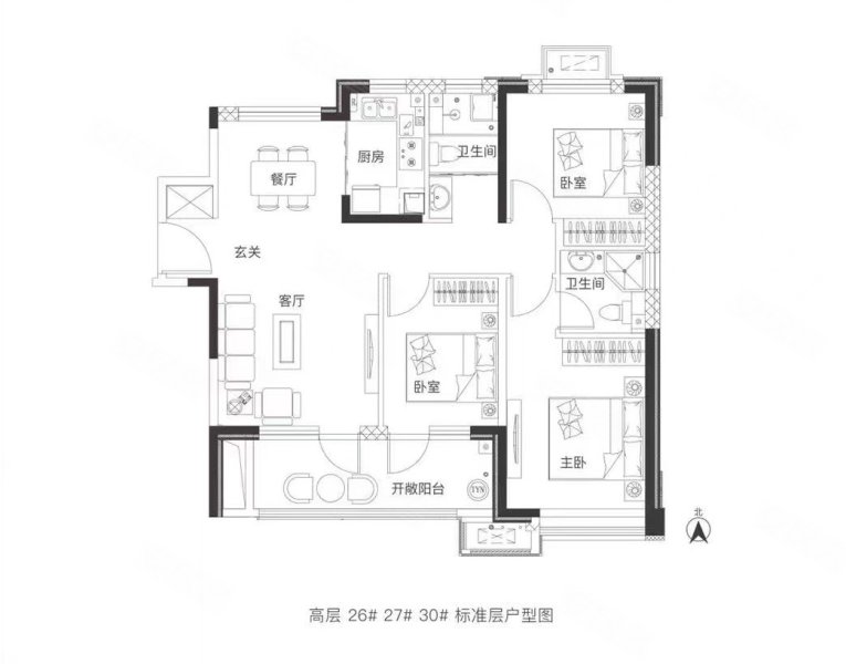 霸州荣盛御园3室2厅2卫108㎡南北70万