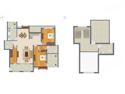 2室2厅 168.69平米户型图