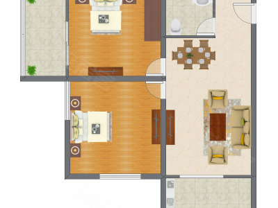 2室2厅 115.00平米