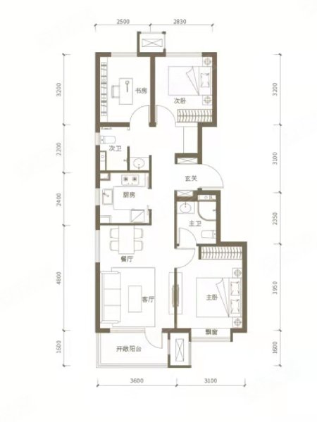 金融街·融府3室2厅2卫95㎡南北119万