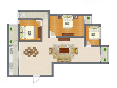 3室2厅 98.98平米
