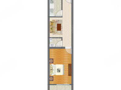 1室1厅 67.40平米户型图