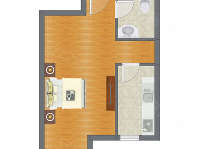 1室0厅 49.02平米户型图