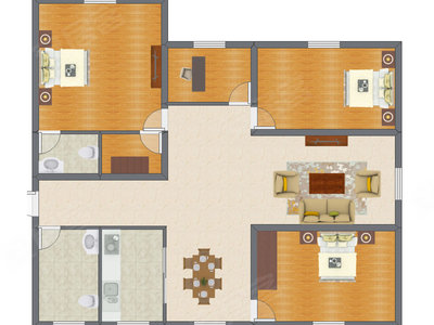 3室2厅 149.66平米户型图