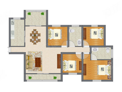 4室2厅 85.68平米