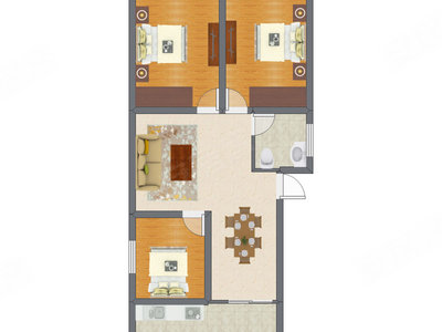 3室2厅 70.13平米