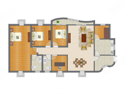 4室2厅 168.50平米
