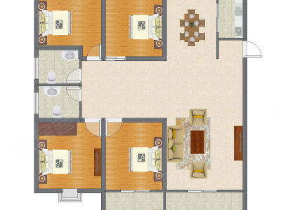 4室2厅 128.38平米