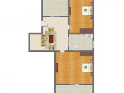 2室1厅 125.47平米