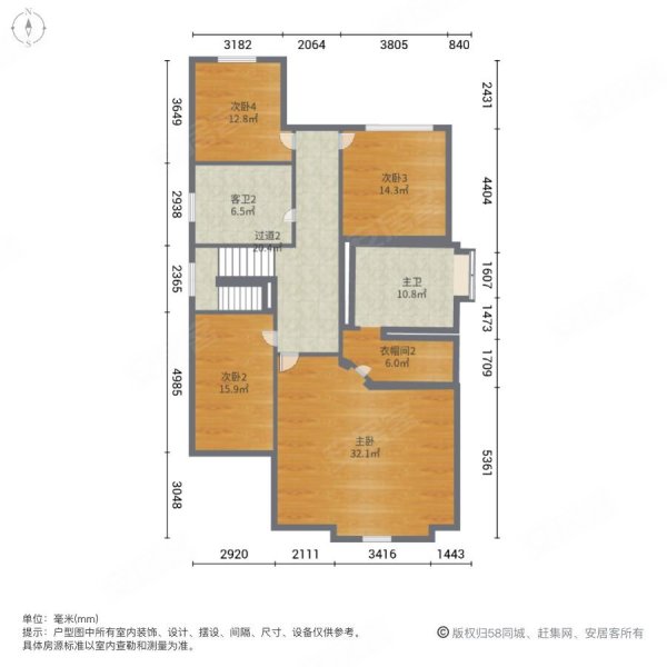 湖光山舍5室3厅4卫298㎡南北800万