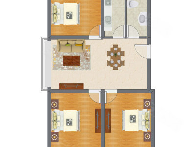 3室2厅 80.40平米