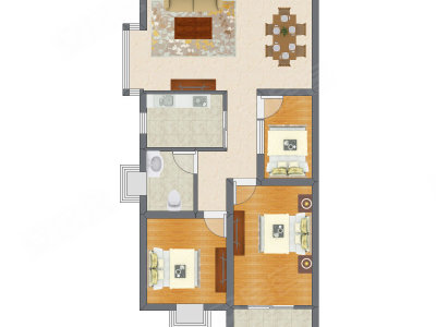 3室2厅 94.85平米户型图