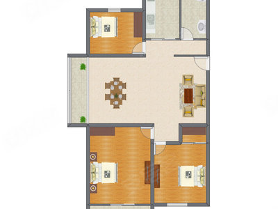 3室2厅 110.80平米