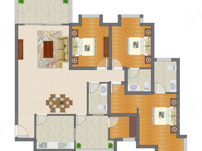 3室2厅 143.55平米