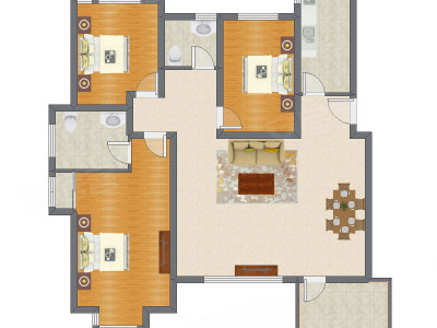3室2厅 143.83平米