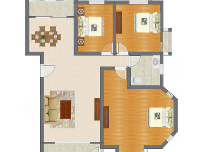 3室2厅 127.10平米