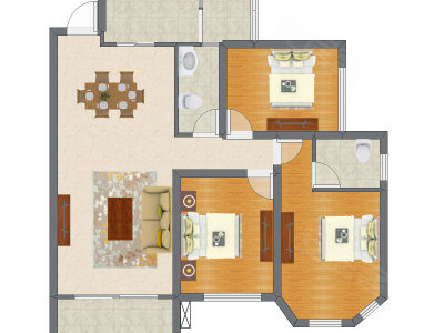 3室2厅 97.56平米