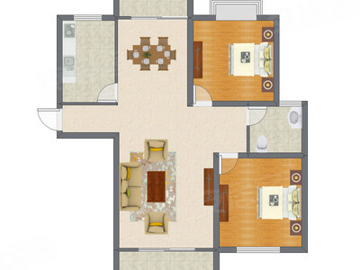 2室2厅 98.80平米