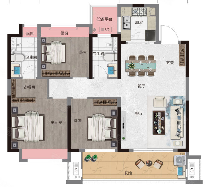 麻城升华•翡翠一品3室2厅2卫110㎡南63万