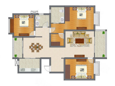 3室2厅 88.45平米