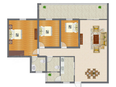 3室2厅 120.32平米