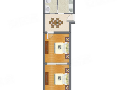 2室1厅 39.22平米