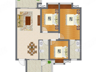 3室2厅 105.67平米