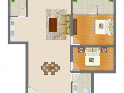 2室2厅 101.90平米