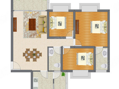 3室2厅 103.98平米
