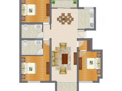 3室2厅 138.59平米