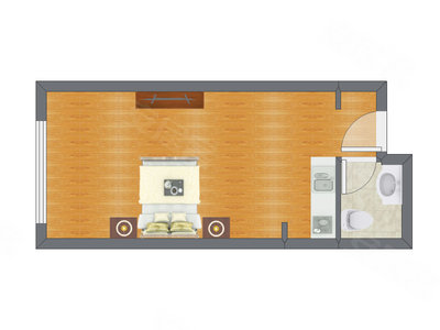 1室0厅 45.52平米户型图