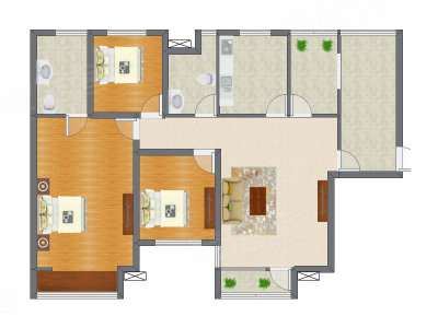 3室1厅 133.79平米