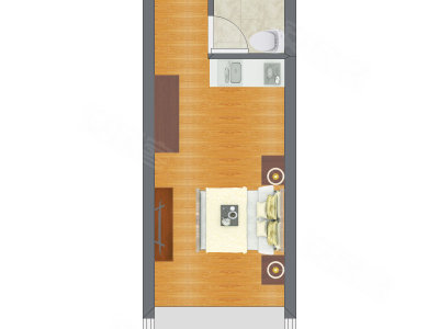 1室1厅 18.17平米