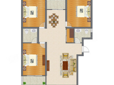 3室2厅 140.00平米