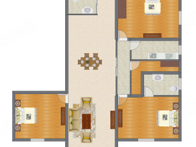 3室2厅 188.90平米
