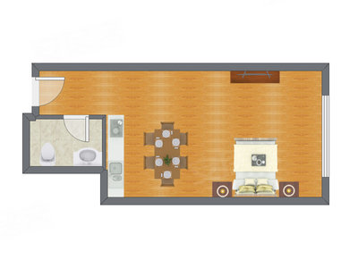 1室0厅 54.65平米户型图