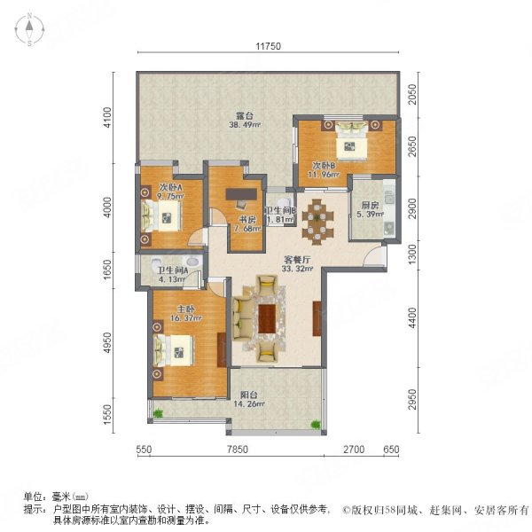 联发五缘湾1号户型图图片