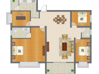 4室2厅 123.00平米