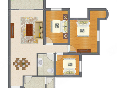 3室2厅 80.85平米